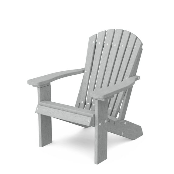 Wildridge Heritage Child's Adirondack Chair, Light Gray - Outdoor All-Weather Poly Furniture for Patio, Deck, Yard