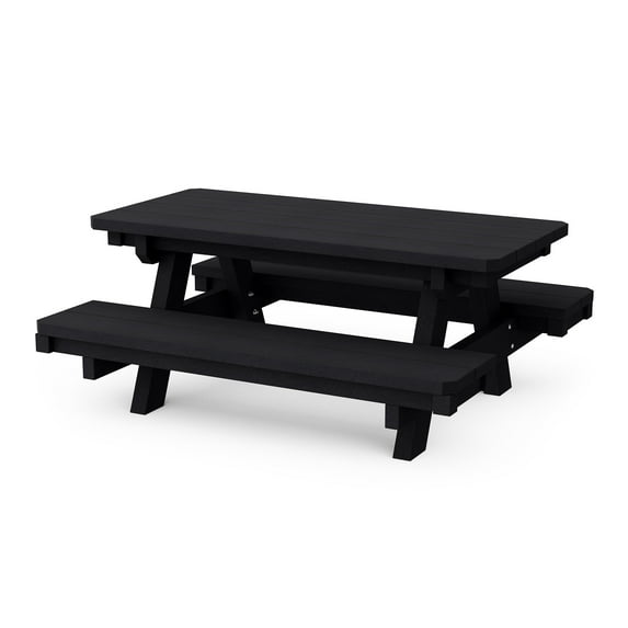 Wildridge Heritage Child's Picnic Table, Black - Outdoor Weather Resistant HDPE Picnic Table for Patio, Porch, Deck, Lawn