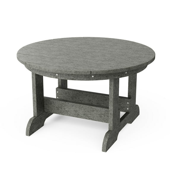 Wildridge Heritage Conversation Table, Dark Gray - Outdoor Weather Resistant Recycled Plastic Furniture for Patio