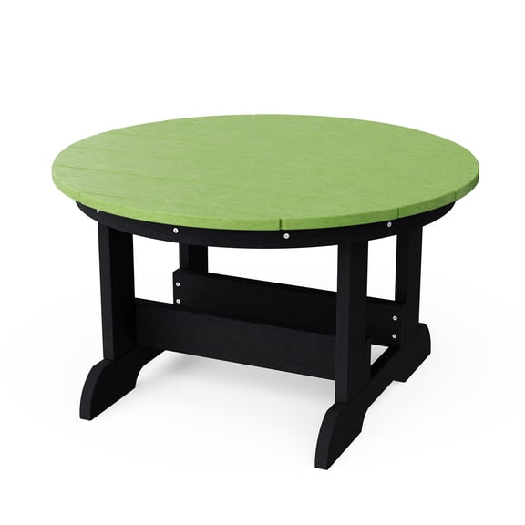 Wildridge Heritage Conversation Table, Lime Green and Black - Outdoor Weather Resistant Recycled Plastic Furniture for Patio