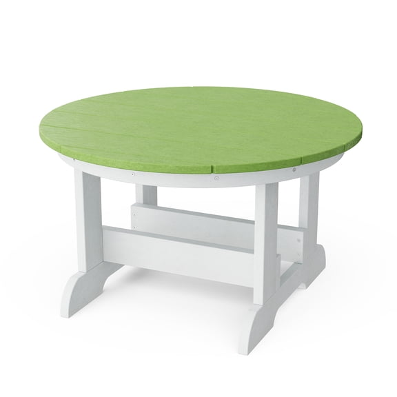 Wildridge Heritage Conversation Table, Lime Green and White - Outdoor Weather Resistant Recycled Plastic Furniture for Patio
