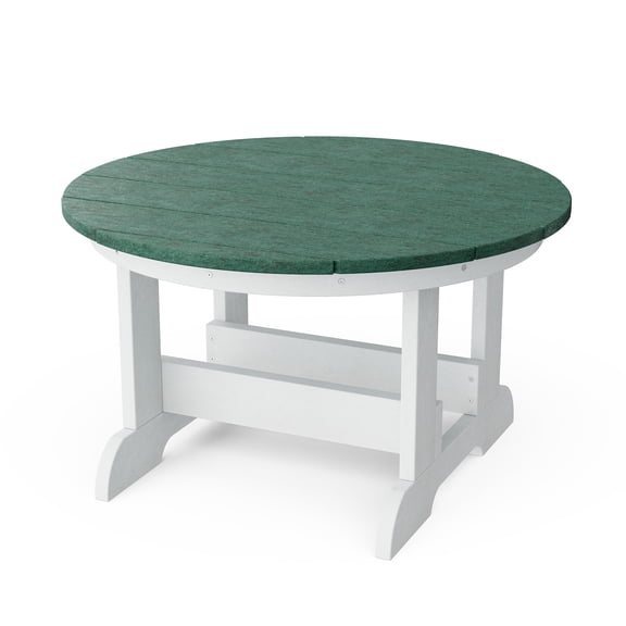Wildridge Heritage Conversation Table, Turf Green and White - Outdoor Weather Resistant Recycled Plastic Furniture for Patio