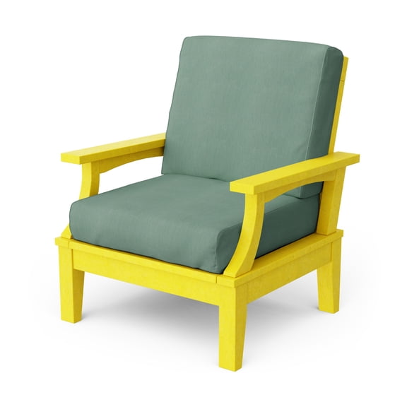 Wildridge Heritage Deep Seating Chair, Lemon Yellow with Canvas Spa Cushions, Weather Resistant HDPE Patio Furniture