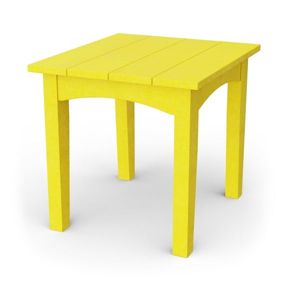 Wildridge Heritage Deep Seating End Table, Lemon Yellow - Outdoor Weather Resistant Recycled Plastic Furniture for Patio