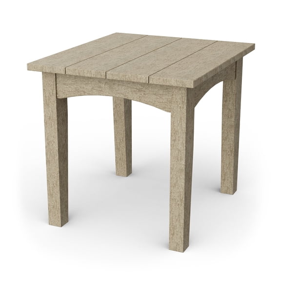 Wildridge Heritage Deep Seating End Table, Weathered Wood - Outdoor Weather Resistant Recycled Plastic Furniture for Patio