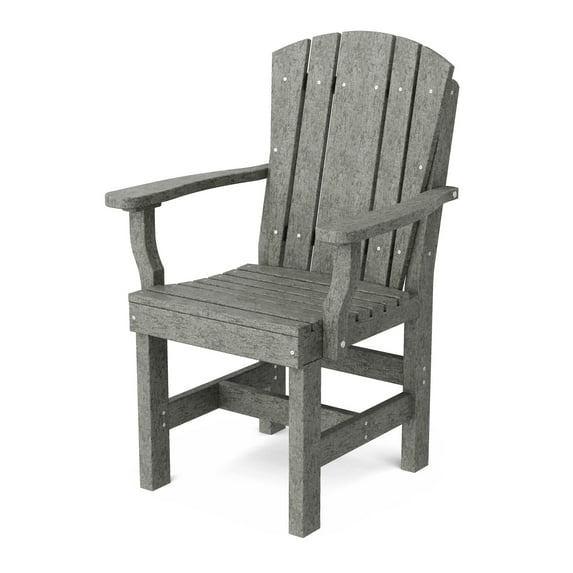 Wildridge Heritage Dining Arm Chair, Dark Gray - Outdoor Weather Resistant Recycled Plastic Furniture for Patio