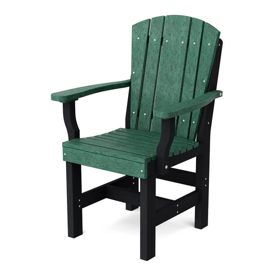Wildridge Heritage Dining Arm Chair, Turf Green and Black - Outdoor Weather Resistant Recycled Plastic Furniture for Patio