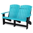 thumbnail image 1 of Wildridge Heritage Double Adirondack, Aruba Blue and Black - All-Weather Recycled Plastic Furniture for Patio, Deck, Lawn, 1 of 2