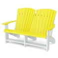 thumbnail image 1 of Wildridge Heritage Double Adirondack, Lemon Yellow and White - All-Weather Recycled Plastic Furniture for Patio, Deck, Lawn, 1 of 2