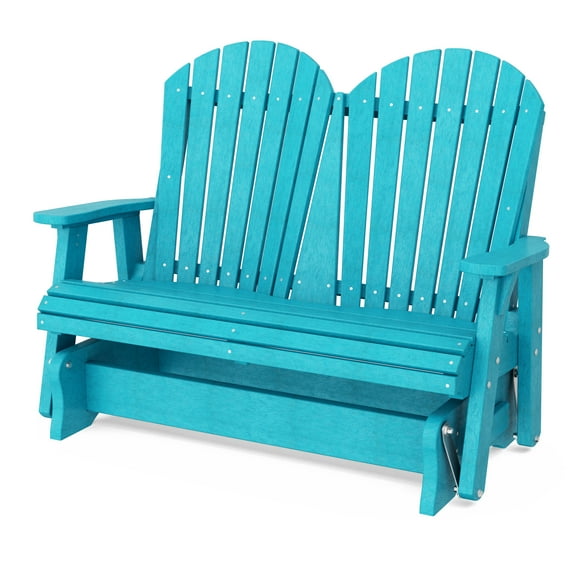 Wildridge Heritage Double Glider, Aruba Blue, Outdoor Weather Resistant Poly Patio Furniture