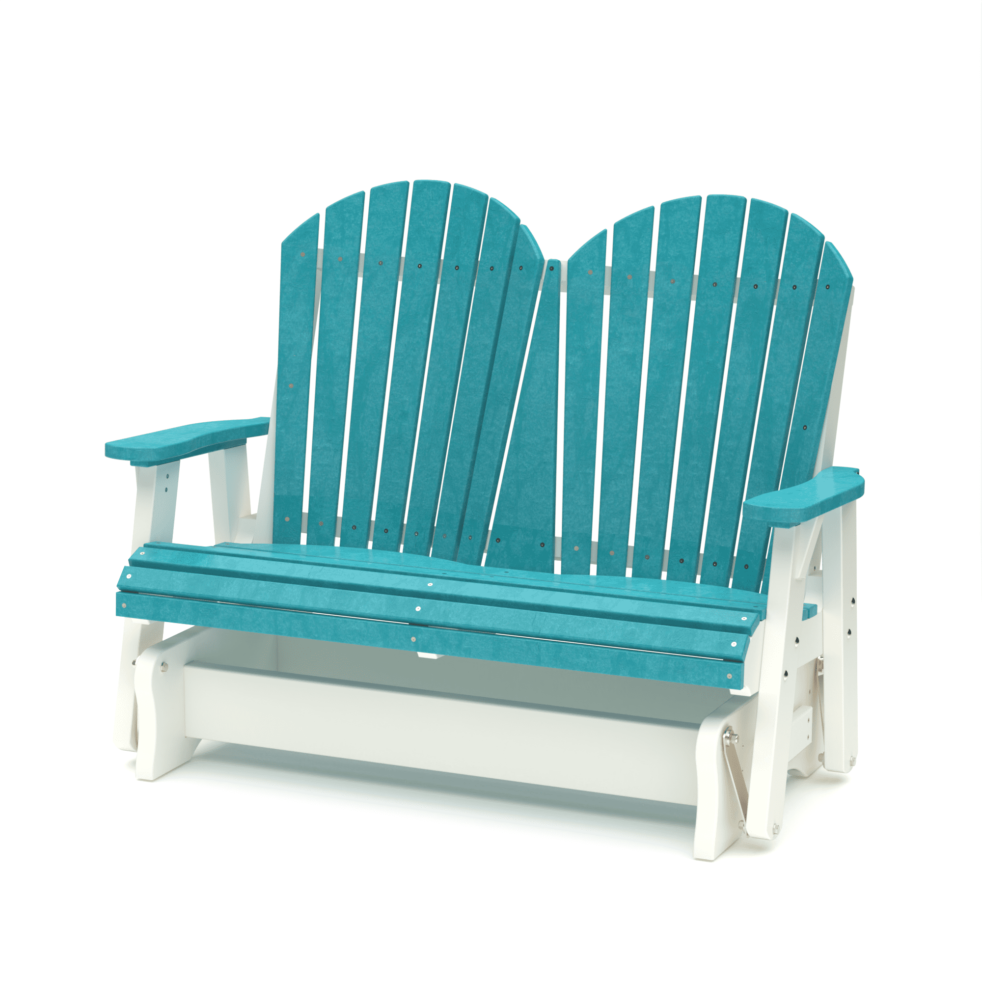 Wildridge Heritage Double Glider, Aruba Blue and White, Outdoor Weather Resistant Poly Patio