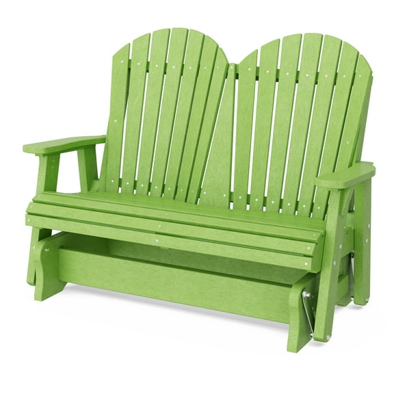 Wildridge Heritage Double Glider, Lime Green, Outdoor Weather Resistant Poly Patio Furniture