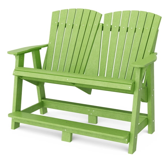 Wildridge Heritage Double High Adirondack, Lime Green - All-Weather Recycled Plastic Furniture for Patio, Deck, Lawn