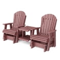 thumbnail image 1 of Wildridge Heritage Double Rock-A-Tee, Cherrywood - Outdoor Weather Resistant HDPE Double Glider Set with Table for Porch, Patio, Deck, 1 of 5