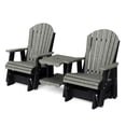 thumbnail image 1 of Wildridge Heritage Double Rock-A-Tee, Dark Gray and Black - Outdoor Weather Resistant HDPE Double Glider Set with Table for Porch, Patio, Deck, 1 of 2