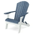 thumbnail image 1 of Wildridge Heritage Folding Adirondack Chair, Patriot Blue and White, Outdoor Weather Resistant Poly Patio Furniture, 1 of 2