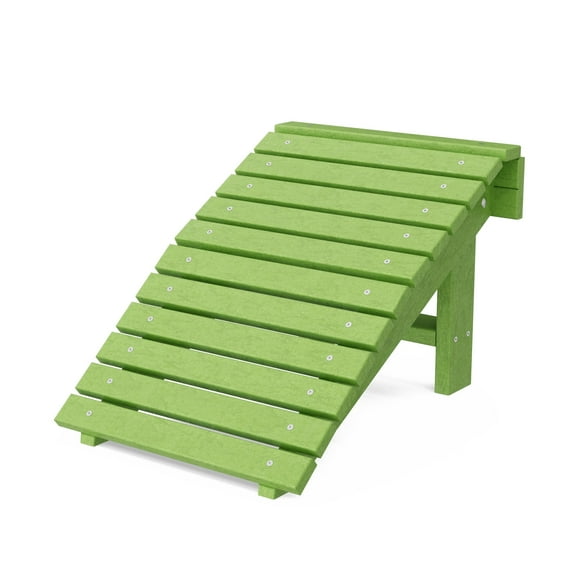 Wildridge Heritage Folding Footstool, Lime Green - Outdoor Weather Resistant HDPE Ottoman for Adirondack Chair