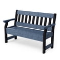 thumbnail image 1 of Wildridge Heritage Garden Bench, Patriot Blue and Black - Outdoor All-Weather HDPE Furniture, 1 of 2