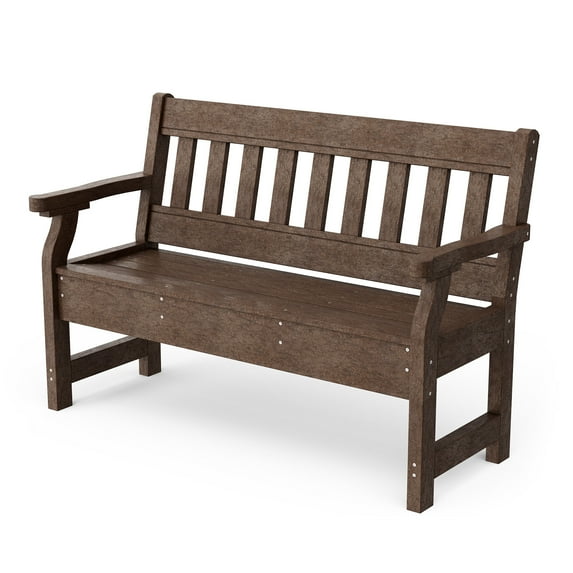 Wildridge Heritage Garden Bench, Tudor Brown - Outdoor All-Weather HDPE Furniture