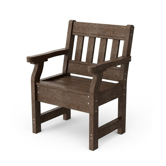 Wildridge Heritage Garden Chair, Tudor Brown - Outdoor Weather Resistant Recycled Plastic Furniture for Patio