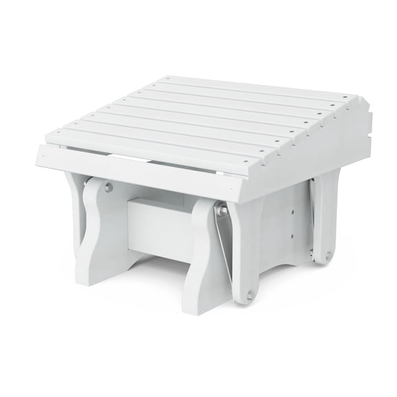 Wildridge Heritage Gliding Footrest, White - Outdoor Weather Resistant HDPE Ottoman for Adirondack Chair