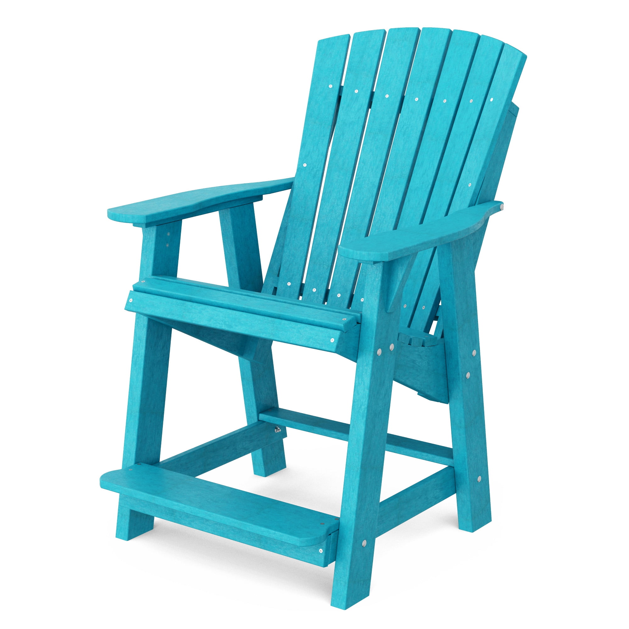 Wildridge Heritage High Adirondack Chair, Aruba Blue - All-Weather Recycled Plastic Furniture for Patio, Deck, Lawn