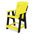 thumbnail image 1 of Wildridge Heritage High Adirondack Chair, Lemon Yellow and Black - All-Weather Recycled Plastic Furniture for Patio, Deck, Lawn, 1 of 2