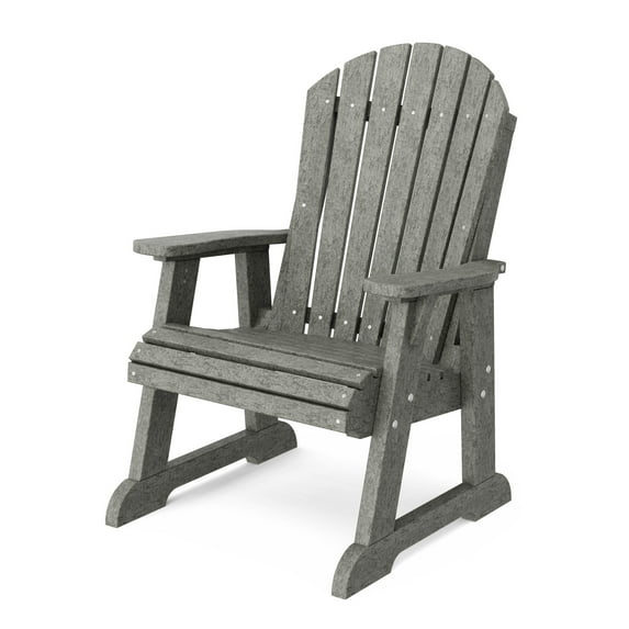Wildridge Heritage High Fan Back Chair, Dark Gray - Outdoor All-Weather Poly Furniture for Patio, Deck, Yard