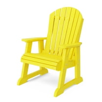 Wildridge Heritage High Fan Back Chair, Lemon Yellow - Outdoor All-Weather Poly Furniture for Patio, Deck, Yard