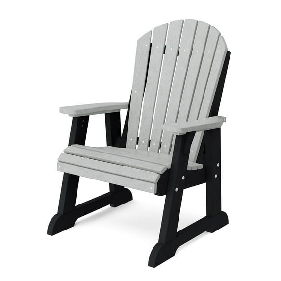 Wildridge Heritage High Fan Back Chair, Light Gray and Black - Outdoor All-Weather Poly Furniture for Patio, Deck, Yard