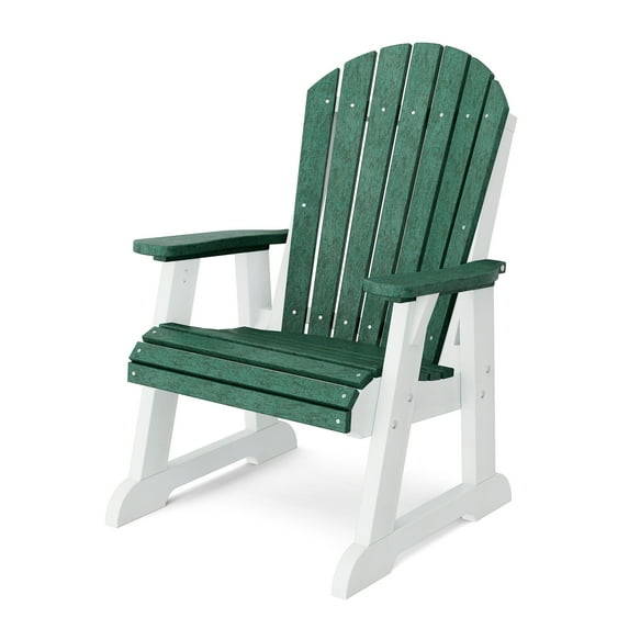 Wildridge Heritage High Fan Back Chair, Turf Green and White - Outdoor All-Weather Poly Furniture for Patio, Deck, Yard