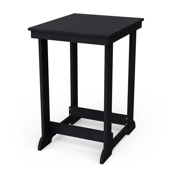 Wildridge Heritage Patio Counter Table, Black - Outdoor Weather Resistant Recycled Plastic Furniture for Patio