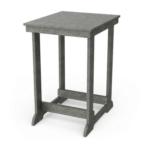 Wildridge Heritage Patio Counter Table, Dark Gray - Outdoor Weather Resistant Recycled Plastic Furniture for Patio