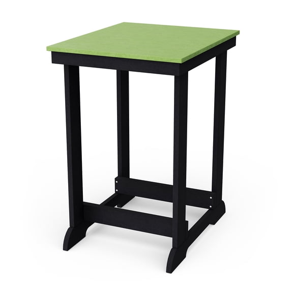 Wildridge Heritage Patio Counter Table, Lime Green and Black - Outdoor Weather Resistant Recycled Plastic Furniture for Patio