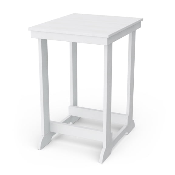 Wildridge Heritage Patio Counter Table, White - Outdoor Weather Resistant Recycled Plastic Furniture for Patio