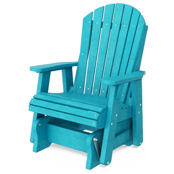 Wildridge Heritage Single Glider, Aruba Blue, Outdoor Weather Resistant Poly Patio Furniture