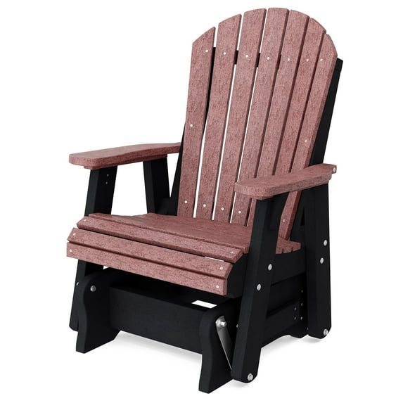Wildridge Heritage Single Glider, Cherrywood and Black, Outdoor Weather Resistant Poly Patio Furniture