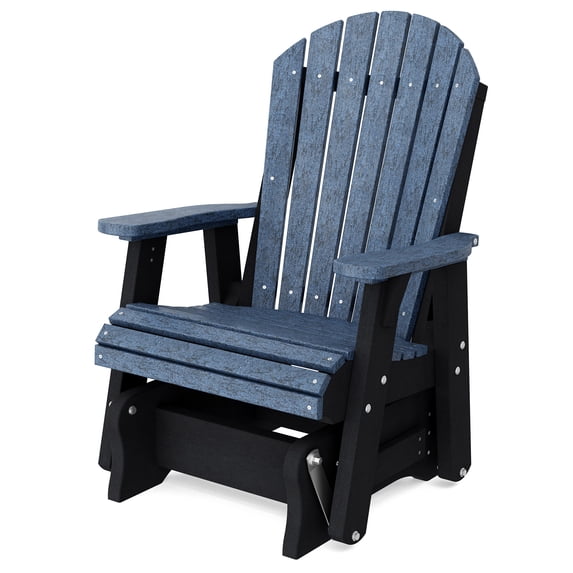 Wildridge Heritage Single Glider, Patriot Blue and Black, Outdoor Weather Resistant Poly Patio Furniture