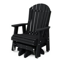 Wildridge Heritage Single Swivel Glider, Black - Outdoor Weather Resistant Recycled HDPE Glider for Porch, Patio, Deck