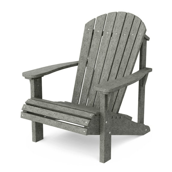 Wildridge Heritage Sunrise Adirondack Chair, Dark Gray, Outdoor Weather Resistant Poly Patio Furniture
