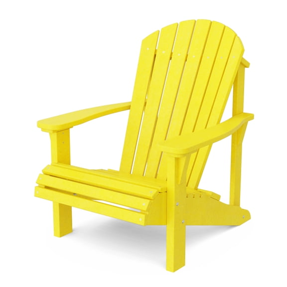 Wildridge Heritage Sunrise Adirondack Chair, Lemon Yellow, Outdoor Weather Resistant Poly Patio Furniture