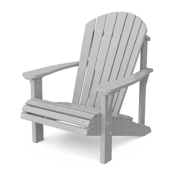 Wildridge Heritage Sunrise Adirondack Chair, Light Gray, Outdoor Weather Resistant Poly Patio Furniture