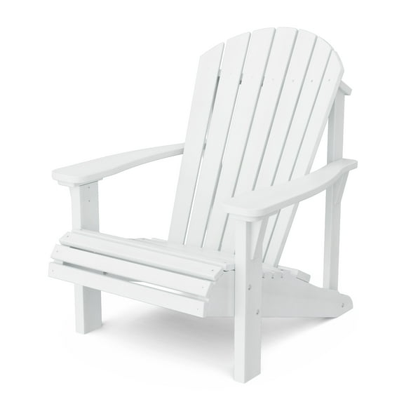 Wildridge Heritage Sunrise Adirondack Chair, White, Outdoor Weather Resistant Poly Patio Furniture