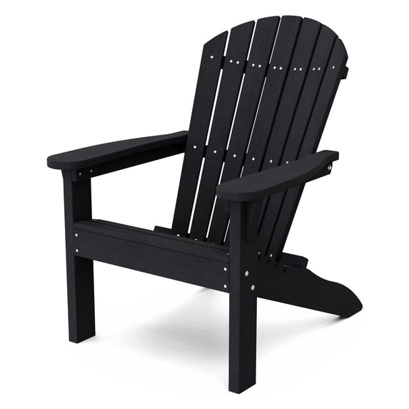 Wildridge Heritage Sunset Adirondack Chair, Black, Outdoor Weather Resistant Poly Patio Furniture
