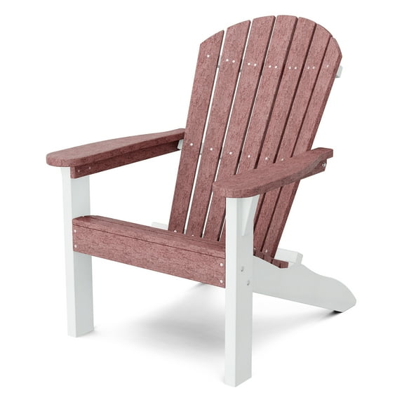 Wildridge Heritage Sunset Adirondack Chair, Cherrywood and White, Outdoor Weather Resistant Poly Patio Furniture
