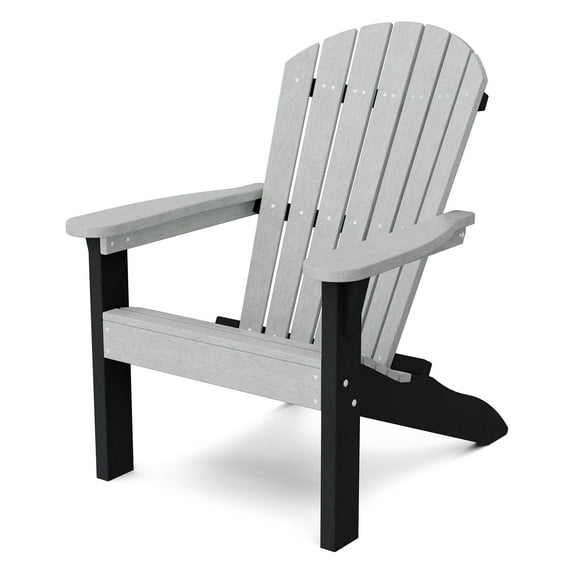 Wildridge Heritage Sunset Adirondack Chair, Light Gray and Black, Outdoor Weather Resistant Poly Patio Furniture