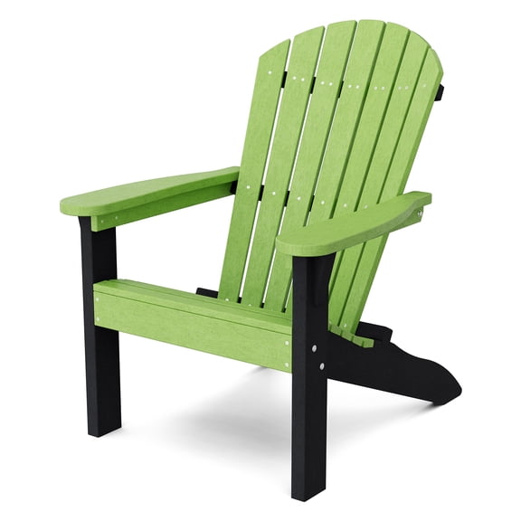 Wildridge Heritage Sunset Adirondack Chair, Lime Green and Black, Outdoor Weather Resistant Poly Patio Furniture
