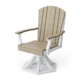 thumbnail image 1 of Wildridge Heritage Swivel Dining Arm Chair, Weathered Wood and White - Outdoor Weather Resistant Recycled Plastic Furniture for Patio, 1 of 2