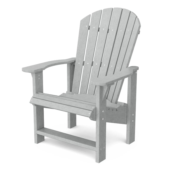 Wildridge Heritage Upright Adirondack Chair, Light Gray - Outdoor All-Weather Poly Furniture for Patio, Deck, Yard