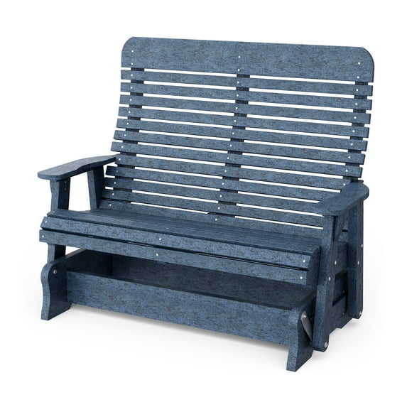 Wildridge Signature Double Glider, Patriot Blue - Outdoor Weather Resistant Recycled Plastic Furniture for Patio